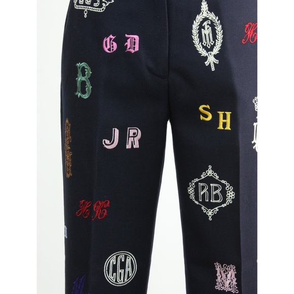 Stella McCartney Wool Monogram Embroidered Pants - Picture 4 of 8